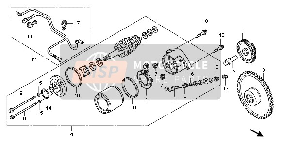 Honda PES125R 2011 STARTING MOTOR for a 2011 Honda PES125R